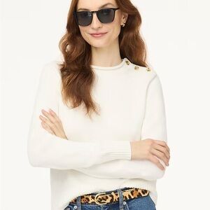 J Crew Factory Rollneck button-shoulder pullover sweater